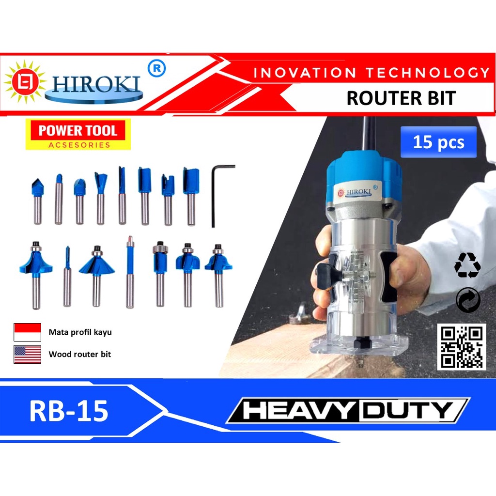 Jual Mata Profil Set Lengkap Hiroki Wood Router Bit Trimmer Bits Varian ...
