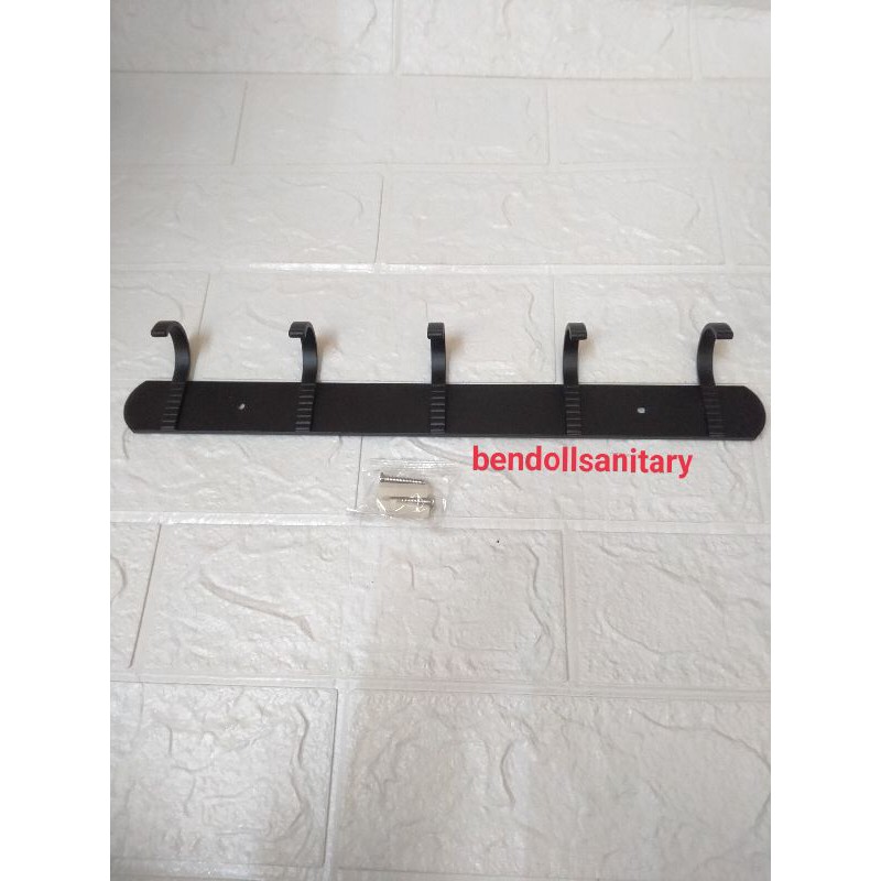 Jual Gantungan Baju Kait Aluminium Hitam F Kapstok Hook Kait Fio Hooks Hanger Kitchen