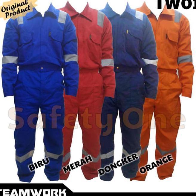 Jual Teamwork Tw01 Coverall - Wearpack Baju Kerja Safety - Merah, L ...