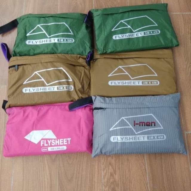 Jual fly sheet tenda dome ukuran 3x3 bahan waterproof/flysheet tali