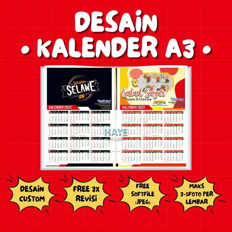 Jual Jasa Desain Kalender Custom Murah Shopee Indonesia