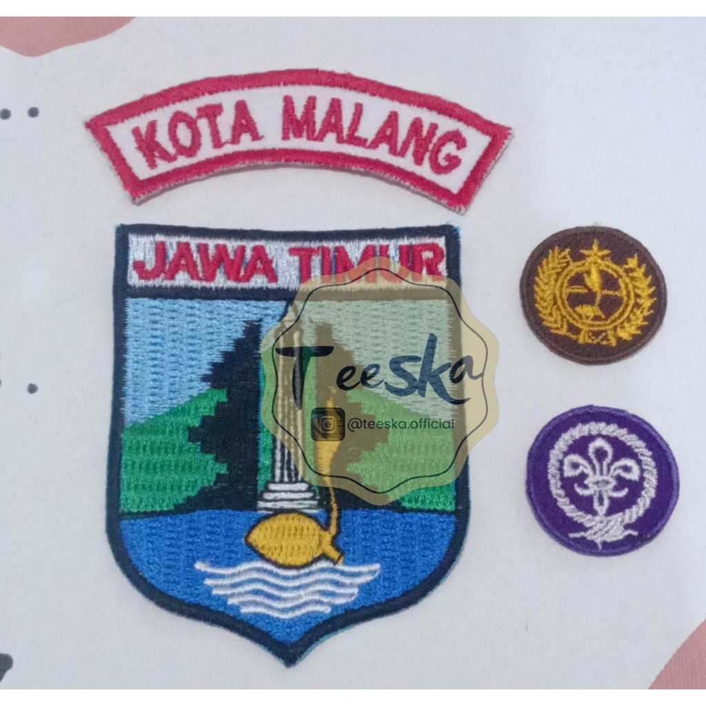 Jual Set Atribut Seragam Pramuka Logo Tunas Kelapa dan Wosm, Logo