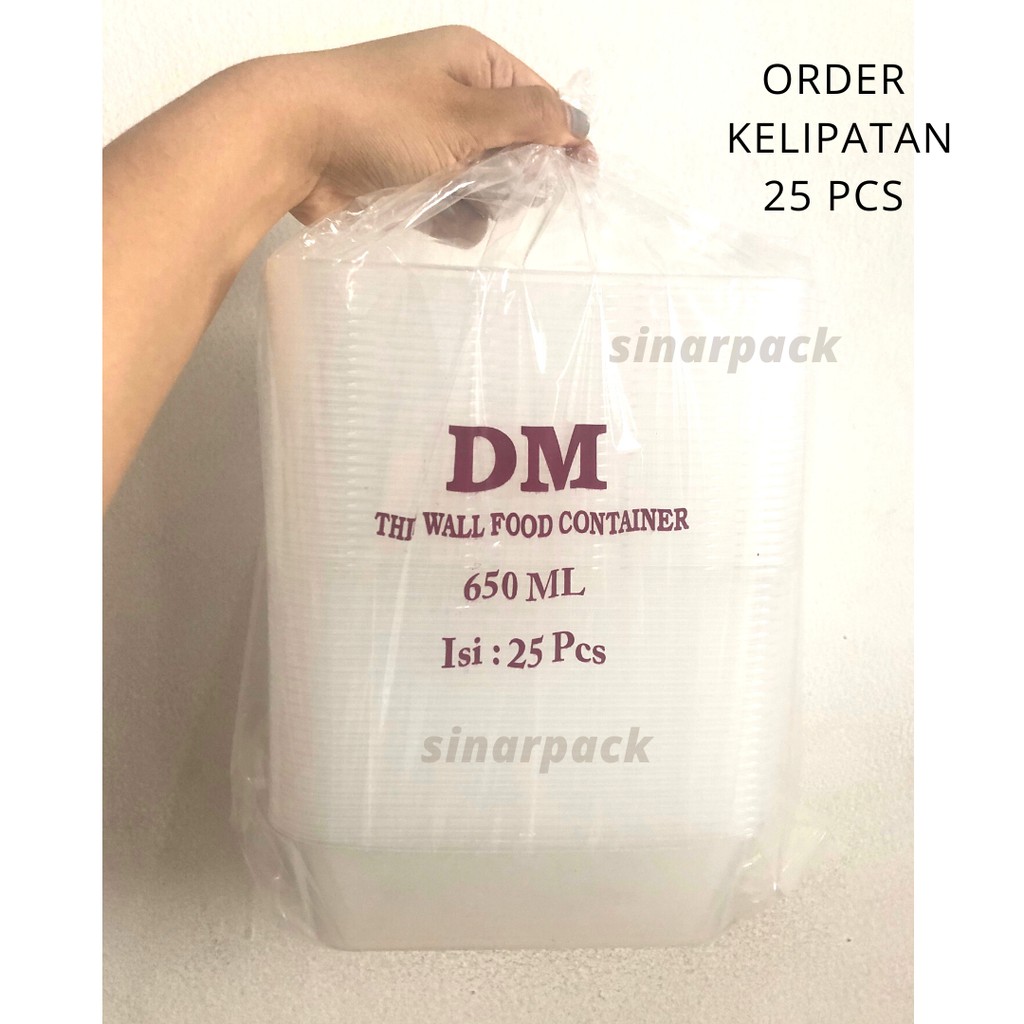 Jual Thinwall Dm 650 Ml Rec Rectangle Kotak Makan Plastik Take Away