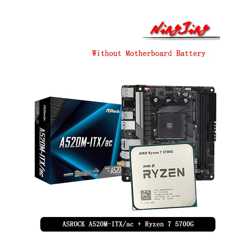 Jual PREORDER AMD Ryzen 7 5700G R7 5700G CPU + ASROCK A520M ITX/ac ITX