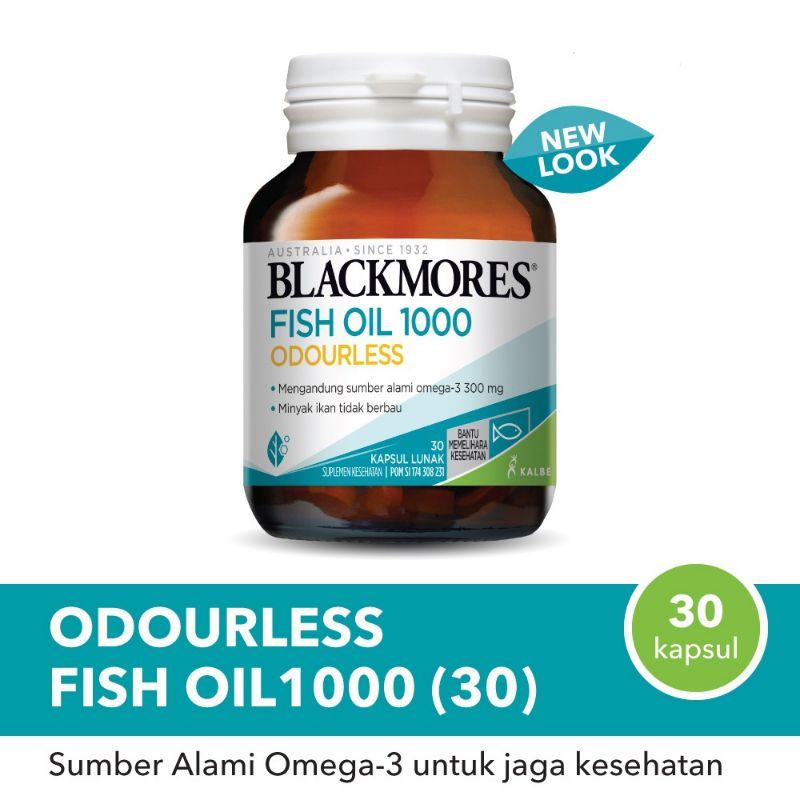 Jual BLACKMORES ODOURLESS FISH OIL MINYAK IKAN OMEGA 3 30 KAPLET