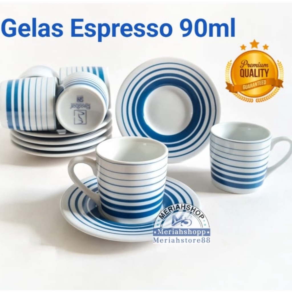 Jual 6 Set Gelas Cangkirsaucer Kopi Espresso Coffee Cups Keramik Brand Sni Siera Shopee Indonesia 1339