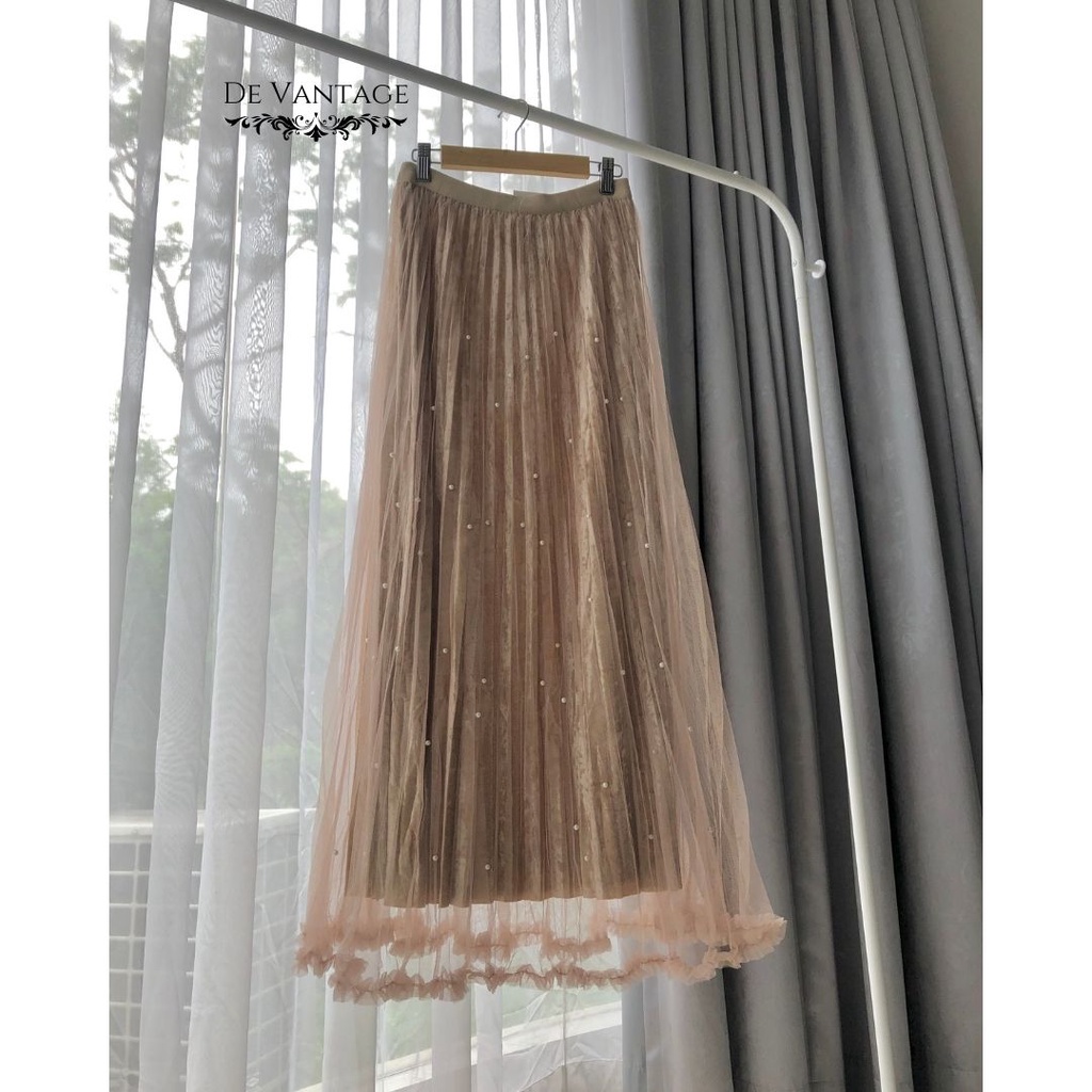 Jual Rok Tutu Renda Mutiara / Rok Tile Bludru Panjang / Tulle Velvet ...