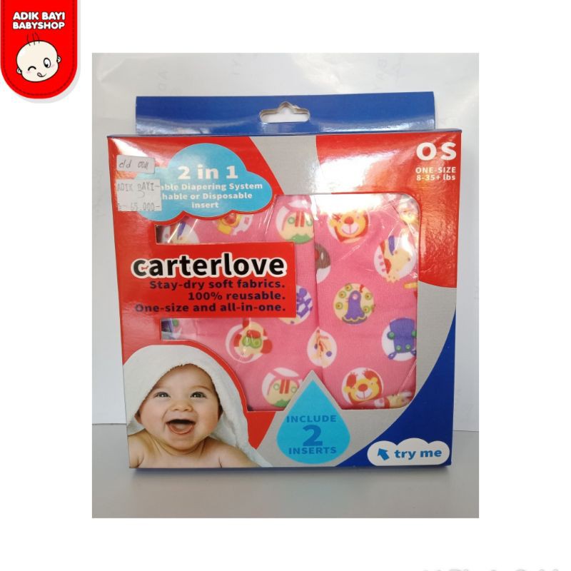 Jual Carter Love Cloth Diapers Popok Kain Cuci Ulang Plus 2 Insert ...