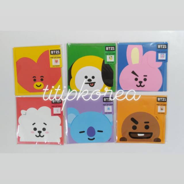 Jual READY BT21 POP UP CARD OFFICIAL LINE FRIENDS X STUDIO8 - KUMHONG ...