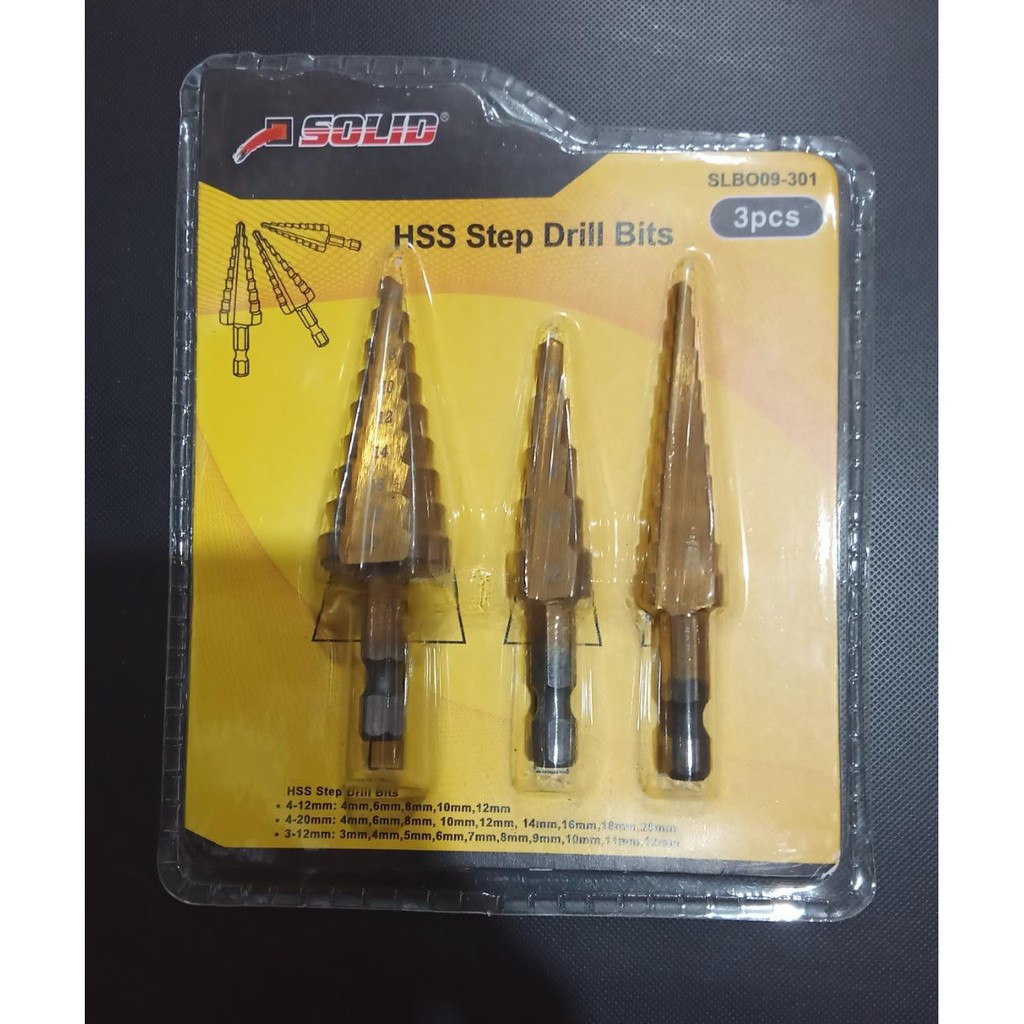 Jual Mata Bor Pagoda SOLID / Step Drill Set 3pcs 4-20mm | Shopee Indonesia