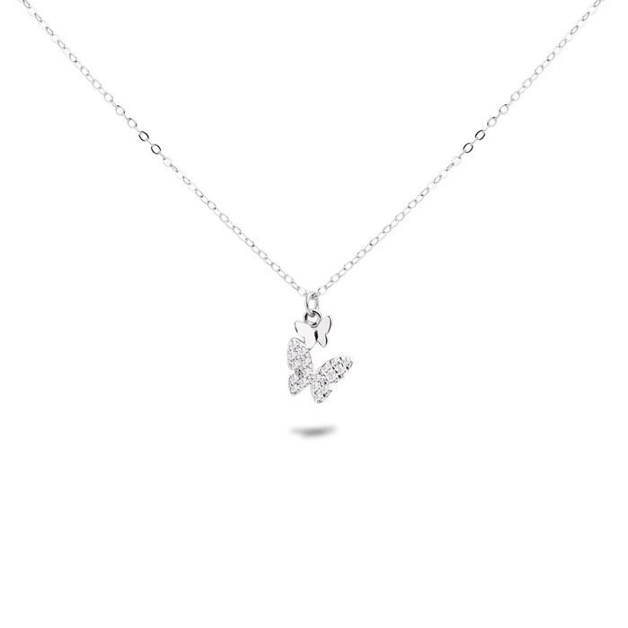 WIOY Butterfly Necklace For Women - 925 Sterling Silver, 18" Chain With Gift Box