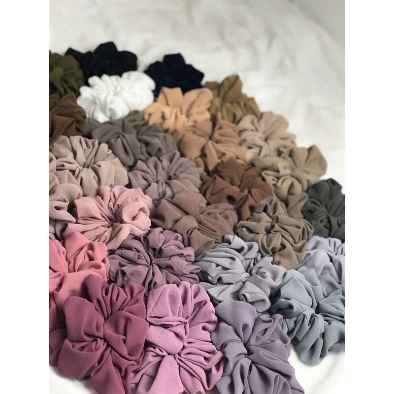 Jual (AKSESORIS & SOUVENIR) KUNCIR RAMBUT SCRUNCHIE JUMBO CEMOL HIJAB ...