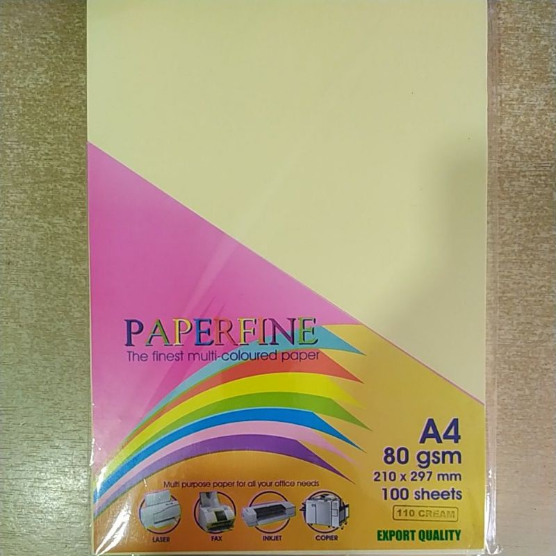 Jual Kertas Paperfine A Gram Sheet Kertas Hvs Warna Shopee Indonesia