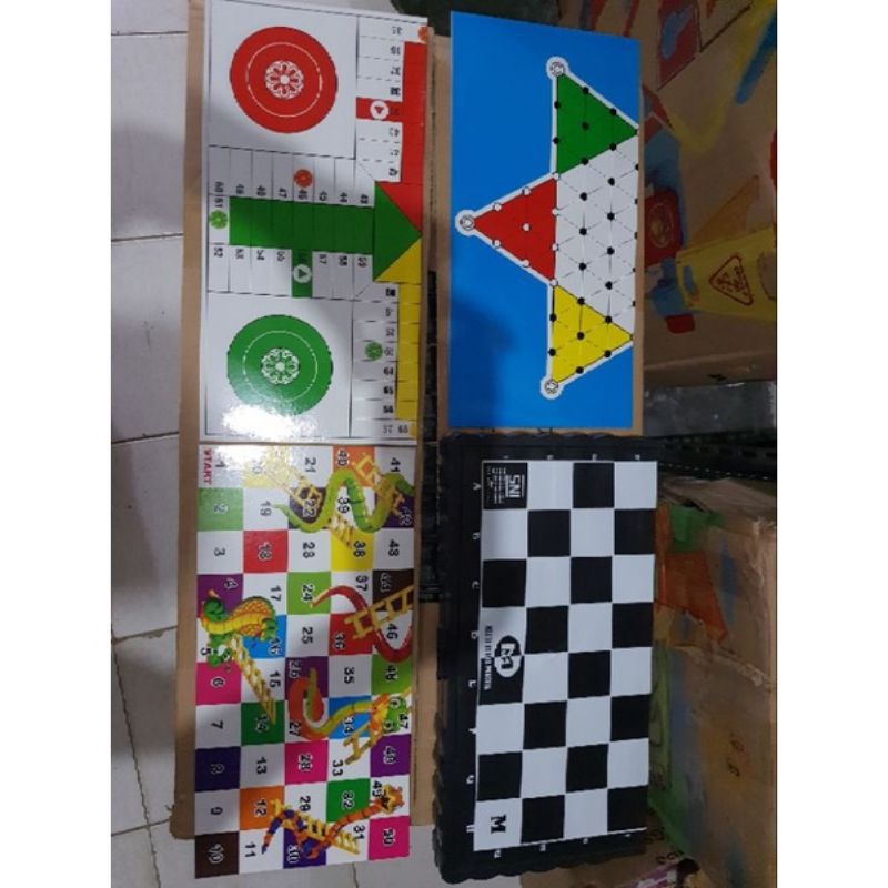 Jual Mainan Anak 4 in 1 catur ular tangga halma ludo | Shopee Indonesia
