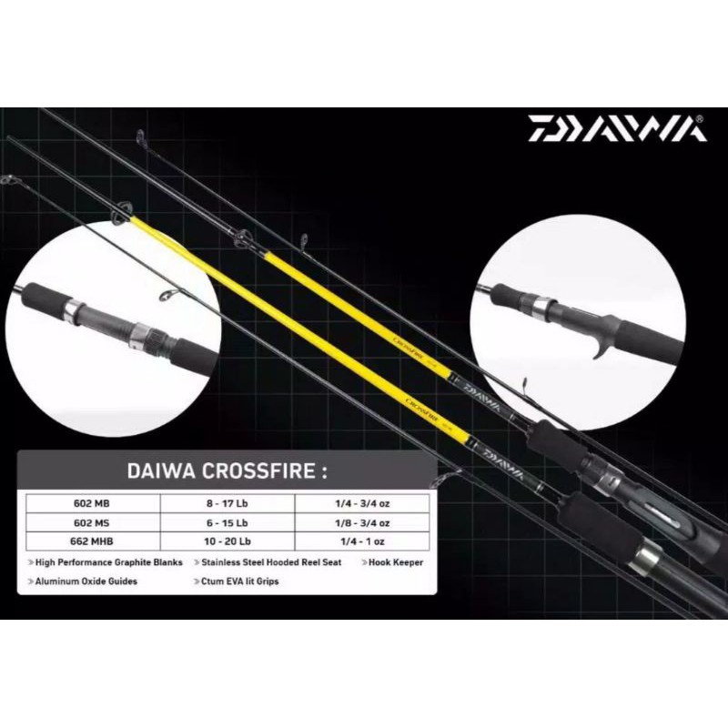 Jual Joran Pancing Daiwa CROSSFIRE 2020 | 602MS | 602MHS | 662MHS ...