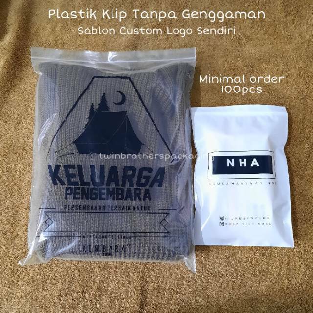 Jual Plastik 25x35 Clip Pond Ziplock Klip Zipper 1 Warna 1 Sisi Sablon Tanpa Genggaman Tangan 1186