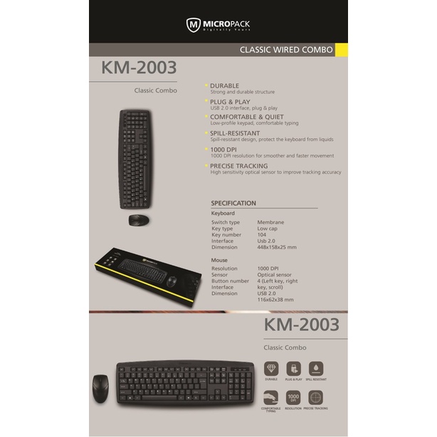 Jual Keyboard Mouse Combo KM 2003 KM2003 Micropack Original Resmi ...