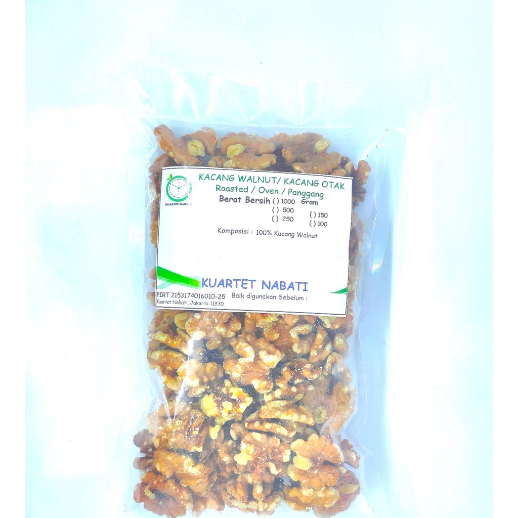 Jual 250gr Kuartet Nabati Roasted Extra Light Walnut Organik- Kacang ...