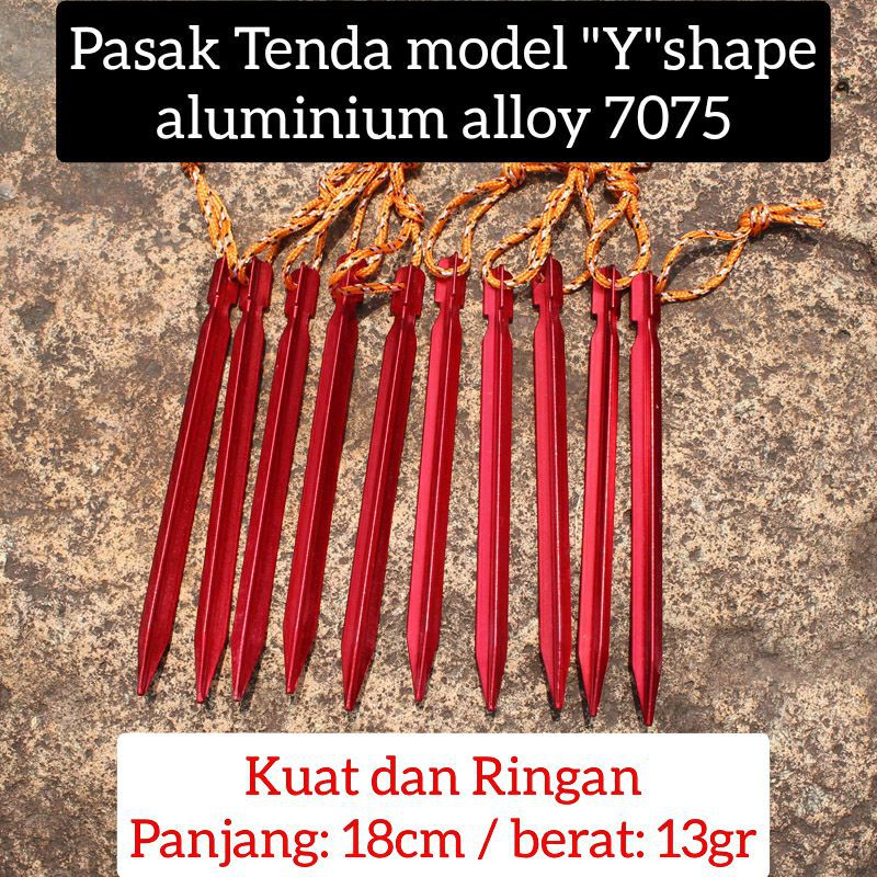 Jual Pasak Tenda Flyshet Aluminium Alloy Model Y Stake Shape Kuat