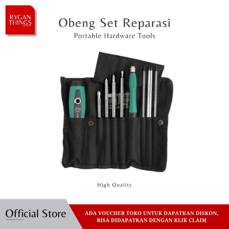 Jual Obeng Set Reparasi Chrome Vanadium 10 in 1 Taffware - 8028 ...