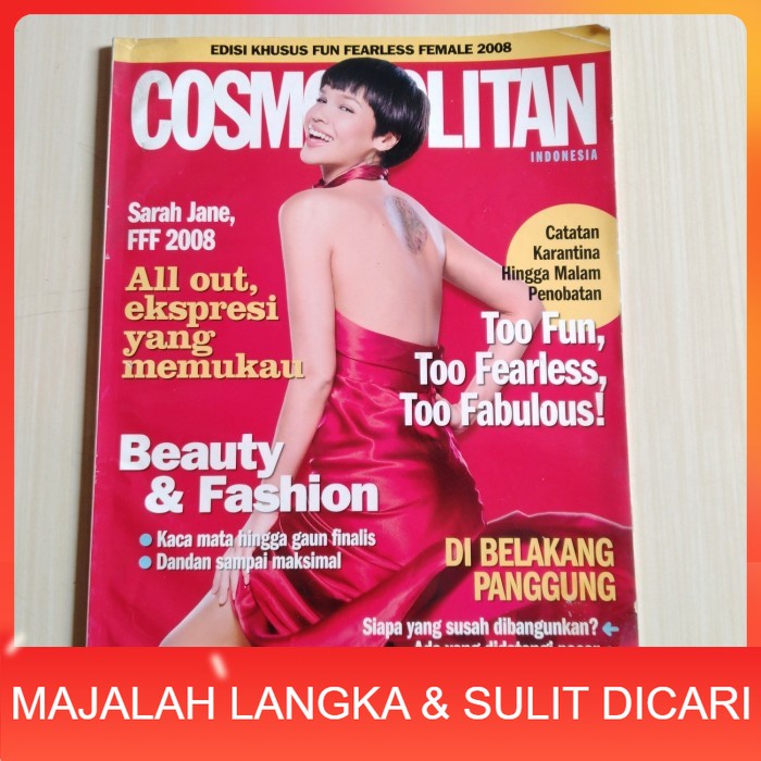 Jual Majalah Cosmopolitan Fun Fearlesa Female 2008 Cover Sarah Jane