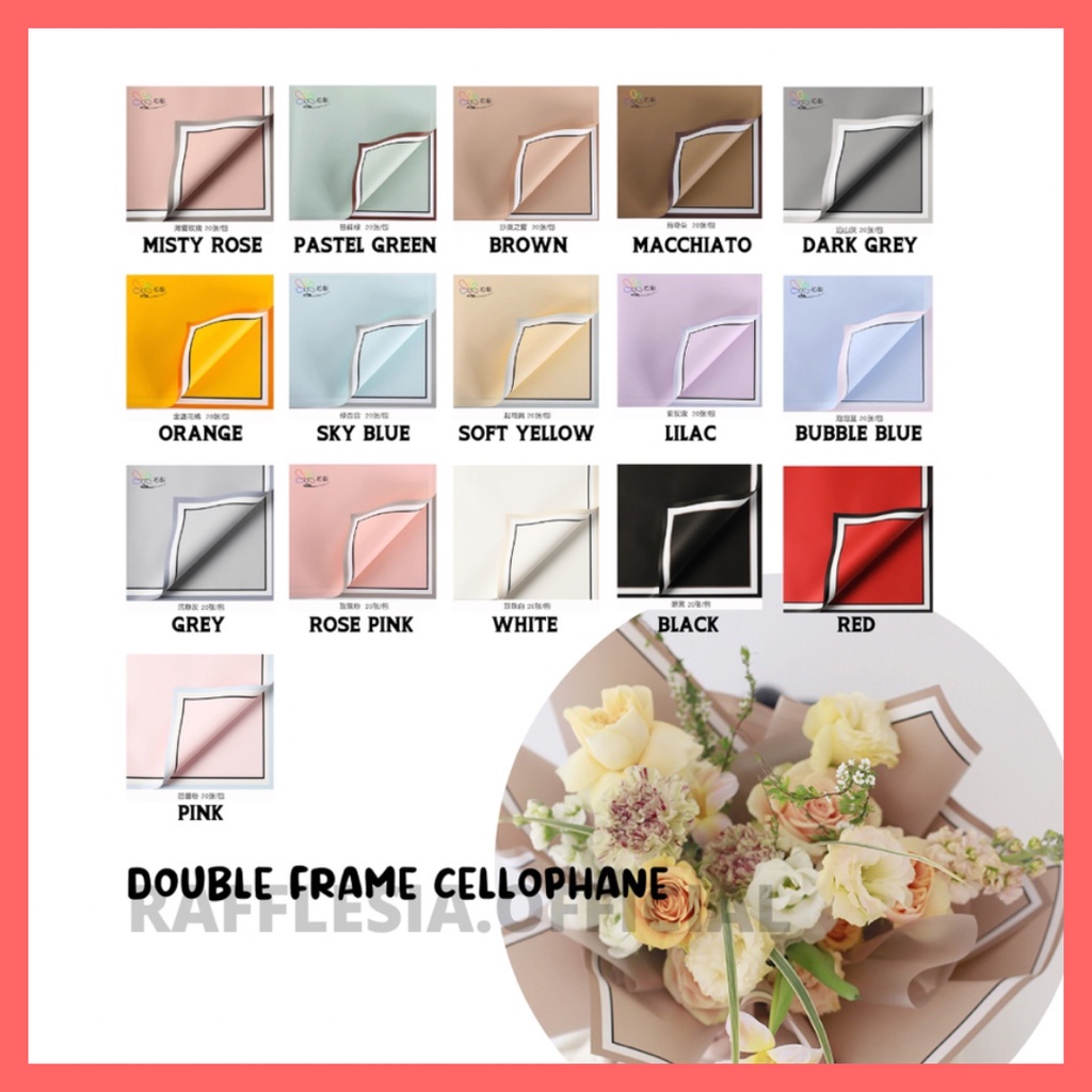 Jual [5 LEMBAR] FLOWER WRAPPING DOUBLE FRAME CELLOPHANE WATERPROOF ...
