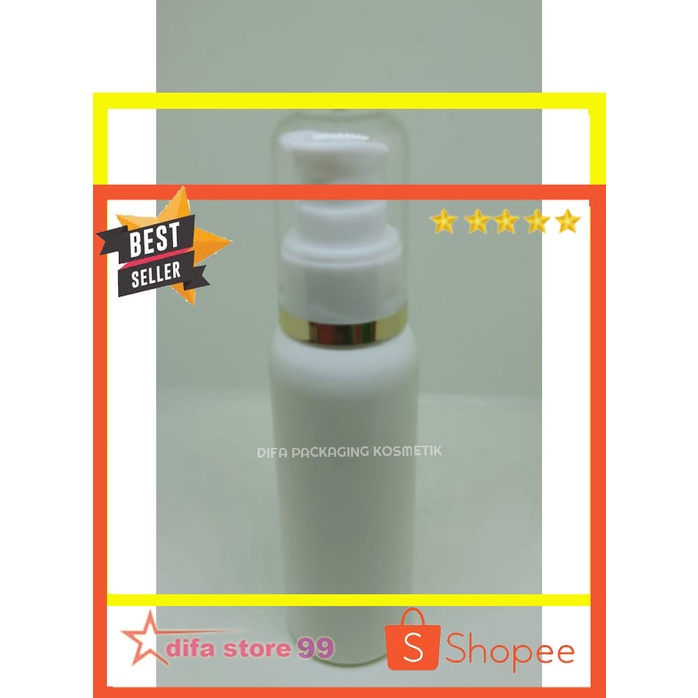 Jual Botol Kosmetik Pump Treatment 100ml List Gold Putih [minimal 5pcs ...
