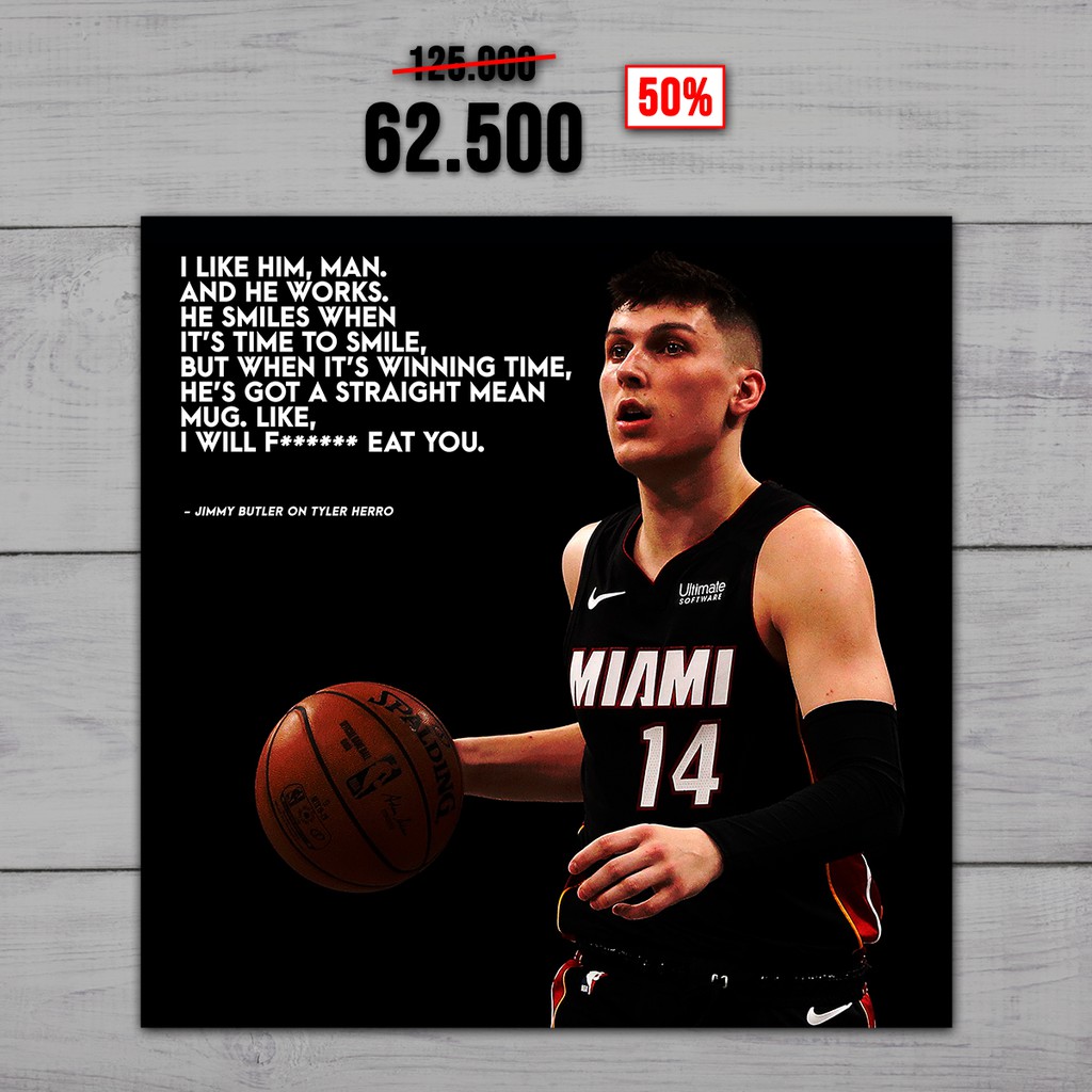 Jual POSTER SIGN KAYU BASKET - JIMMY BUTLER ON TYLER HERRO | Shopee ...