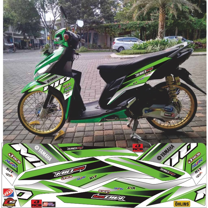 Jual striping variasi mio m3/mio z racing warna hijau | Shopee Indonesia