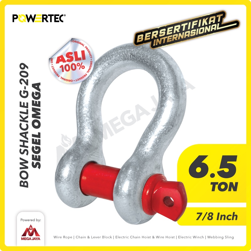 Jual POWERTEC Bow Shackle Omega G209 6.5 Ton - 7/8