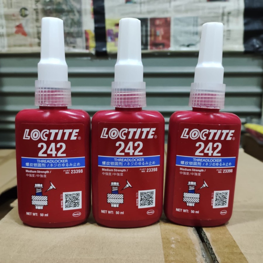 Jual loctite 242 threadlocker blue medium lem loctite 242 50ml