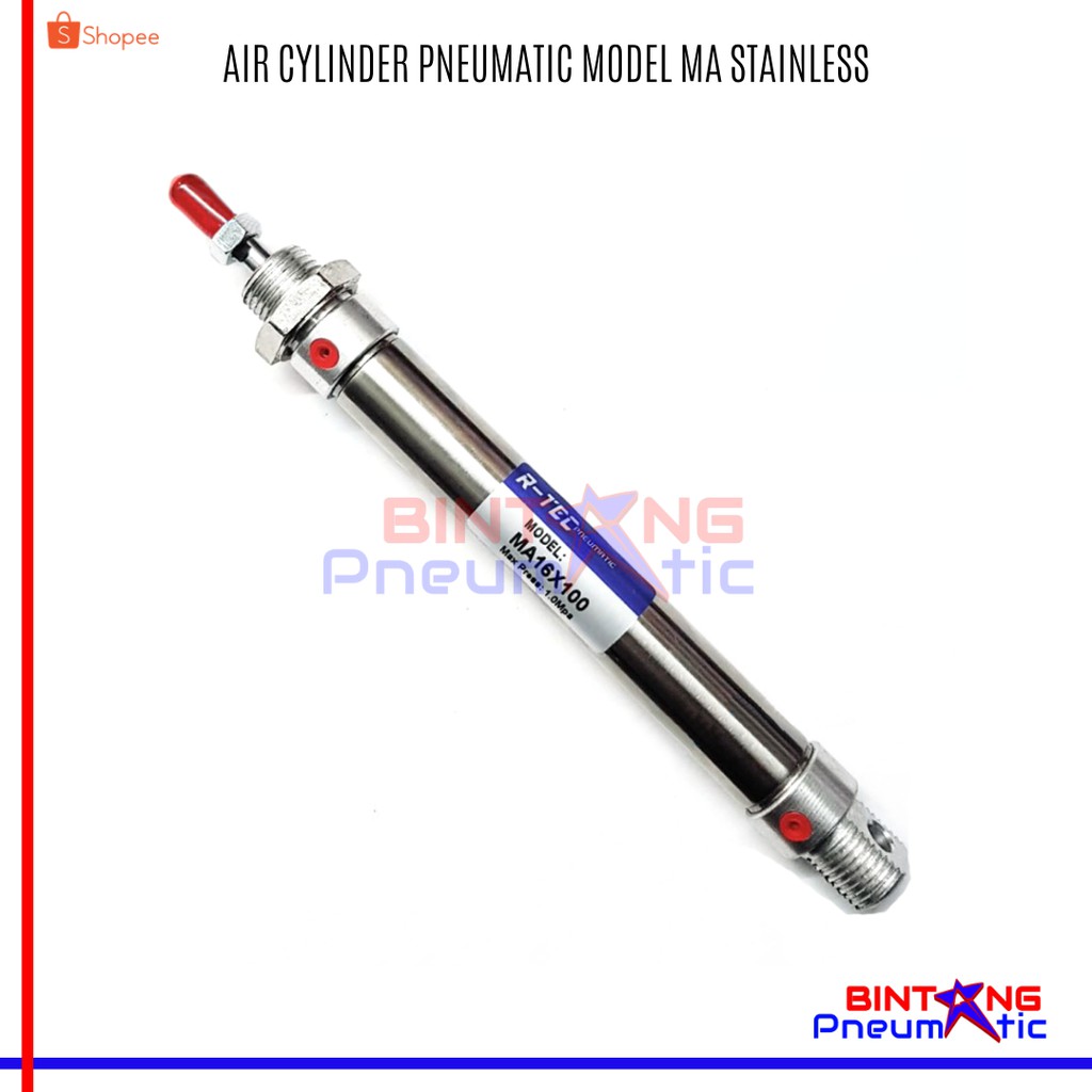 Jual MA 16x100 AIR CYLINDER PNEUMATIC R-TEC STAINLESS TUBE | Shopee ...
