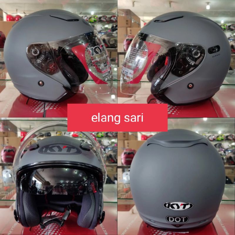 Jual HELM KYT DJ MAXI GORILA MATT_DOUBLE VISOR HELM HALF FACE KYT ...