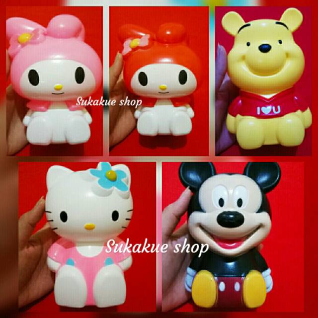 Jual Topper Mainan Hello Kitty Mickey Mouse Melody Miki Mause Helo Kity Melodi Celengan Lucu 9857