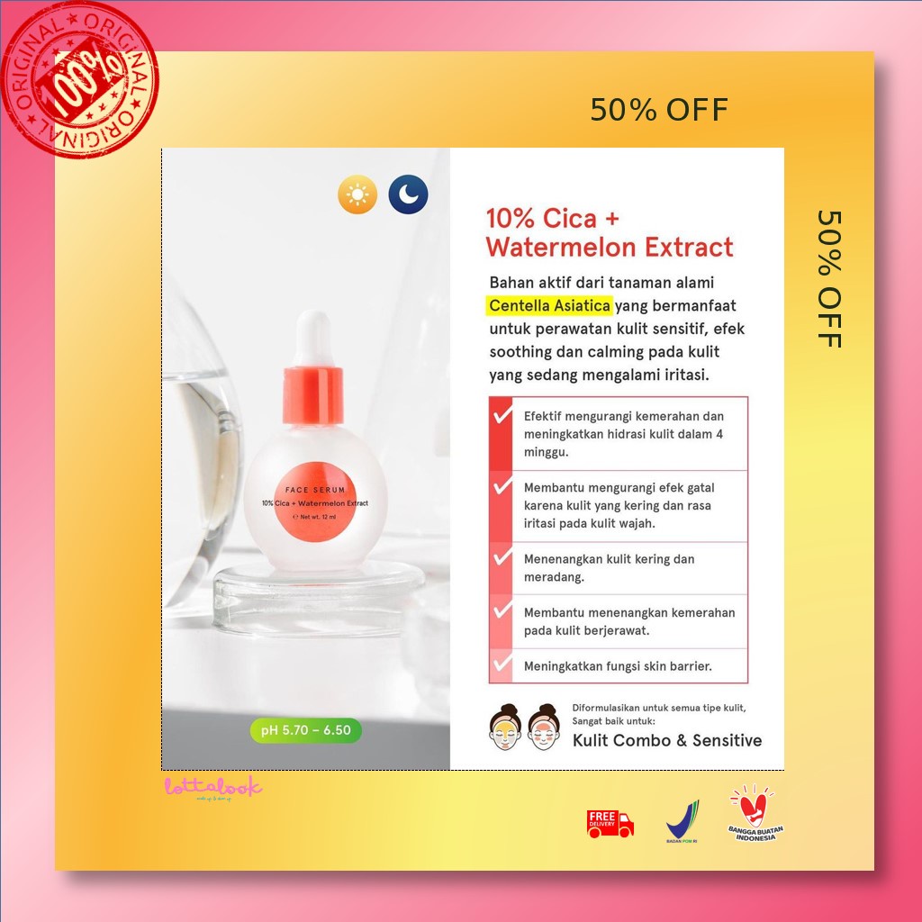 Jual Dear Me 10 Cica + Watermelon Extract Face Serum (FREE BUBBLE WRAP