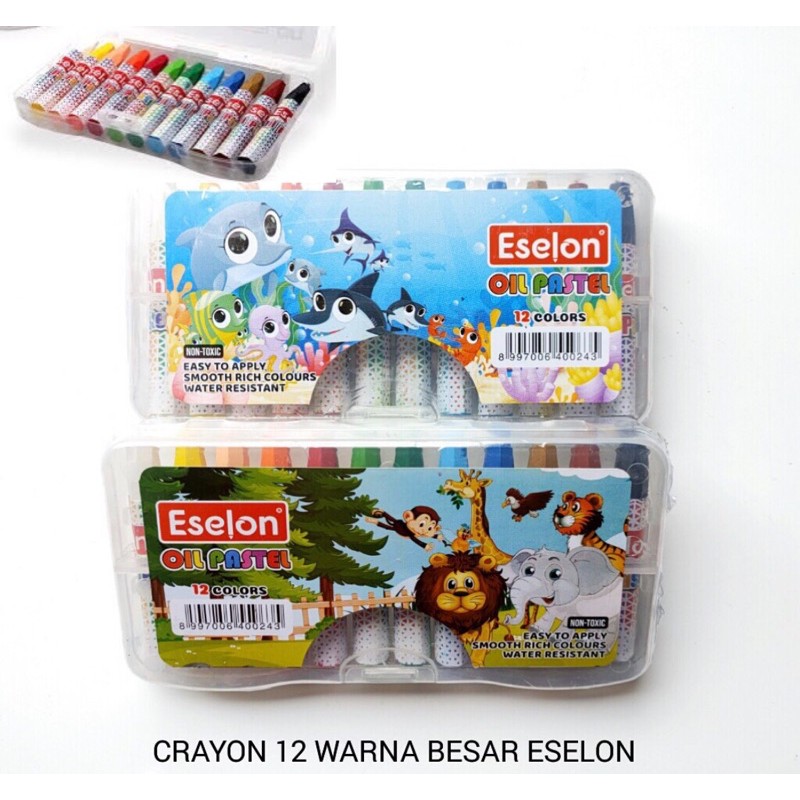 Jual Crayon Eselon 12Warna Oil Pastel Eselon 12 Warna Crayon Mewarnai Besar Shopee Indonesia