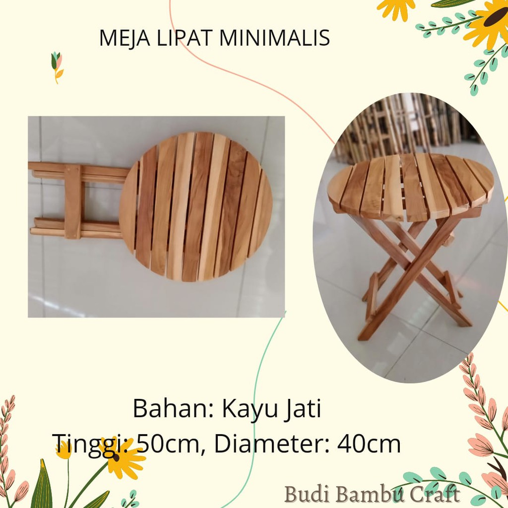 Jual Meja Lipat Kayu Jati Murah Shopee Indonesia