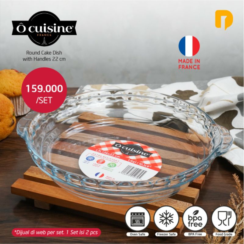 Jual Ocuisine Round Cake Dish With Handles 22Cm | Shopee Indonesia