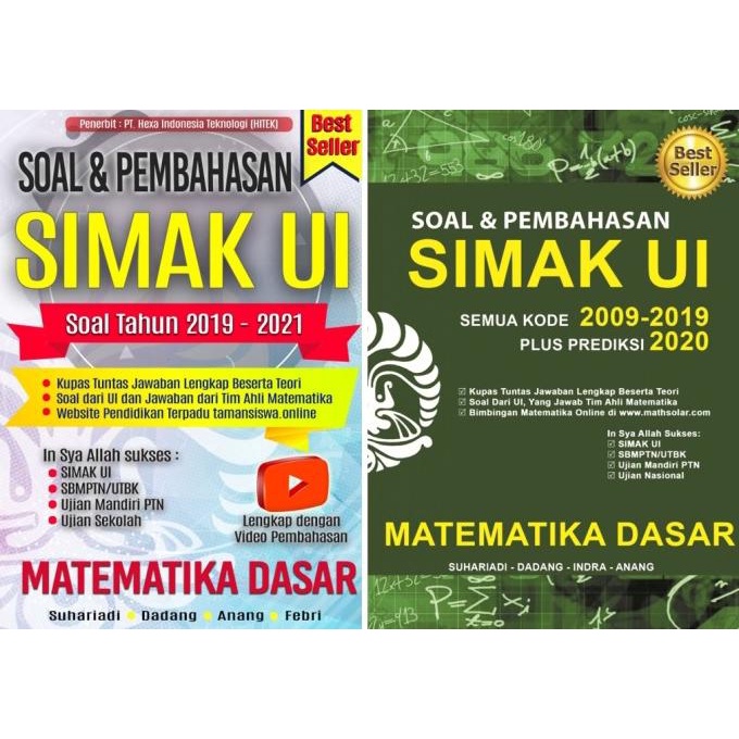 Jual Buku Soal Dan Pembahasan SIMAK UI Matematika Dasar 2009-2019 +2020 ...