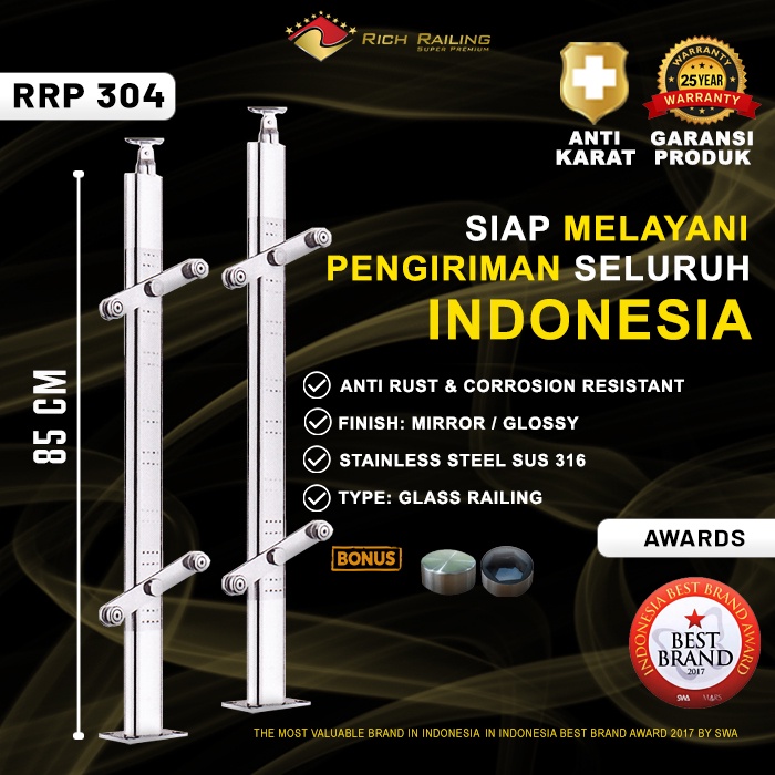 Jual Railing Tangga Stainless Sus Kaca Minimalis Tiang Railing Rrp