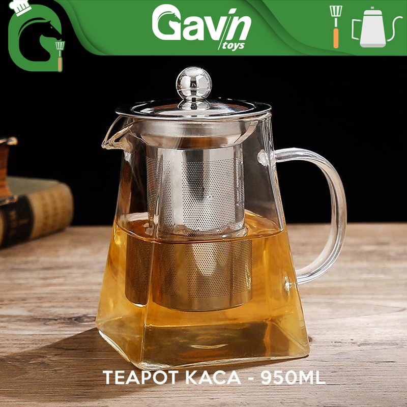 Jual Teko Teh Kaca 950ml Teapot Infuser Teko Saringan Teh Herbal 950 Ml Shopee Indonesia 7668