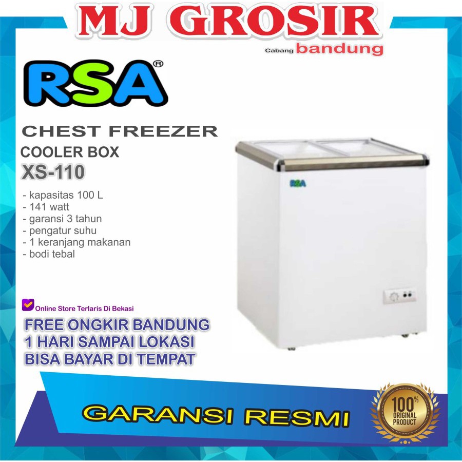 Jual RSA XS 110 CHEST FREEZER BOX SLIDING 100 L LEMARI PEMBEKU BY GEA ...