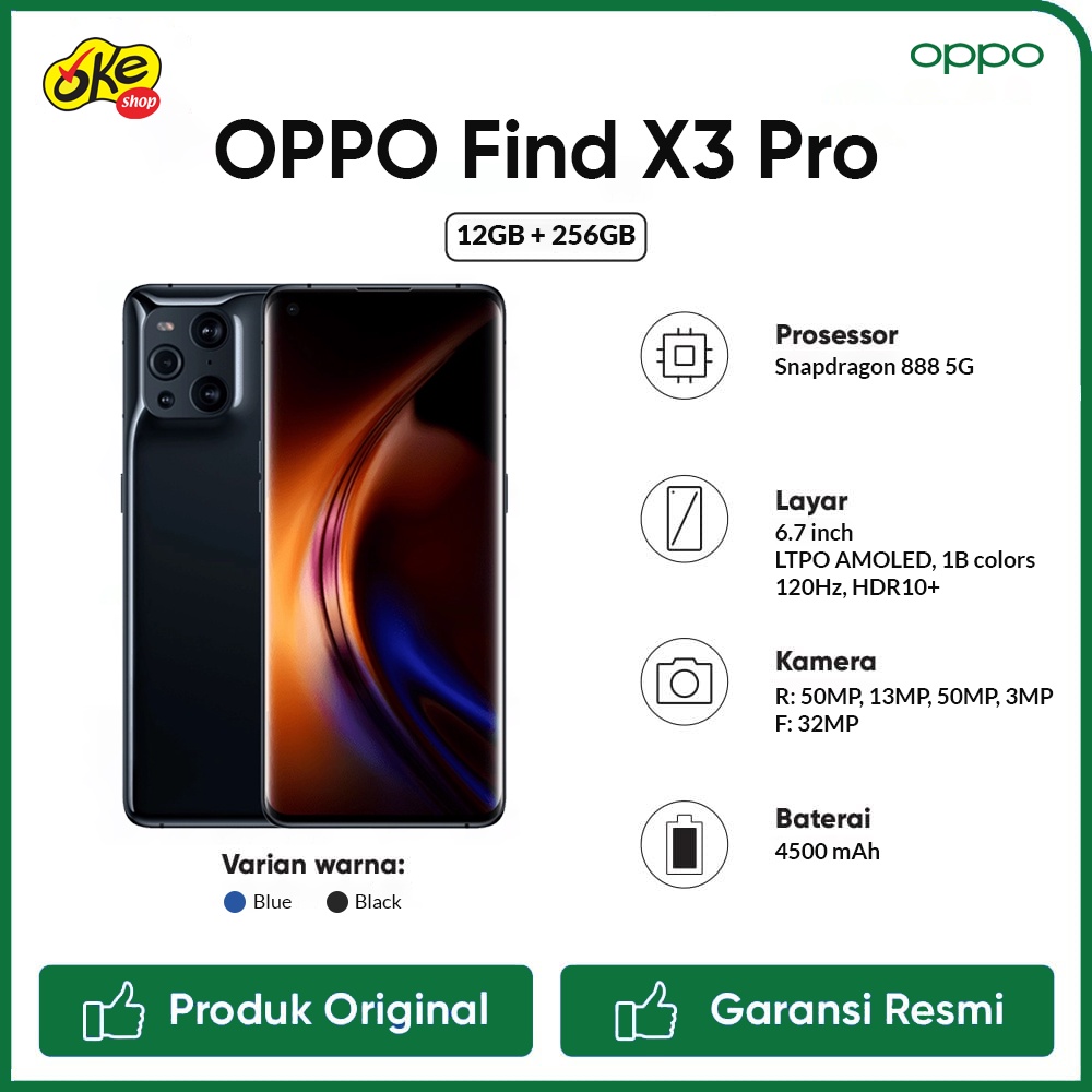 Oppo Find X3 Pro 5G Smartphone (12GB / 256GB)