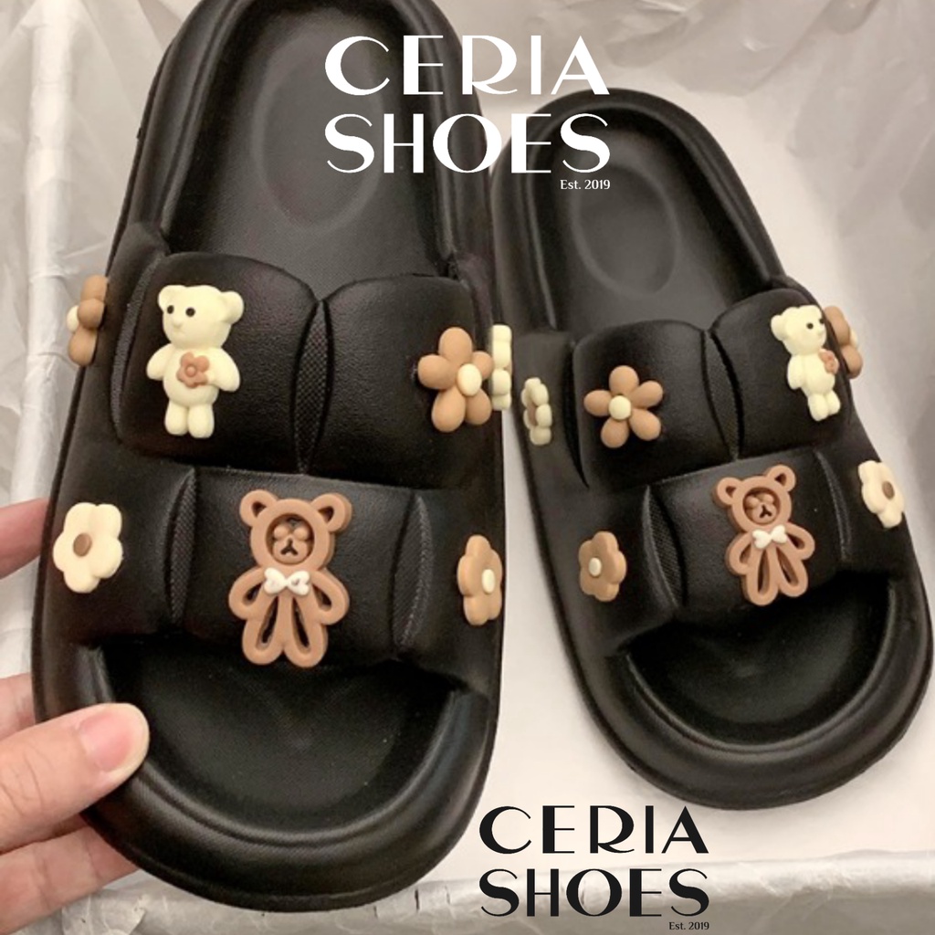 Jual PVC Sandal Jelly Slipper Wanita Korean Import Teddy Bear