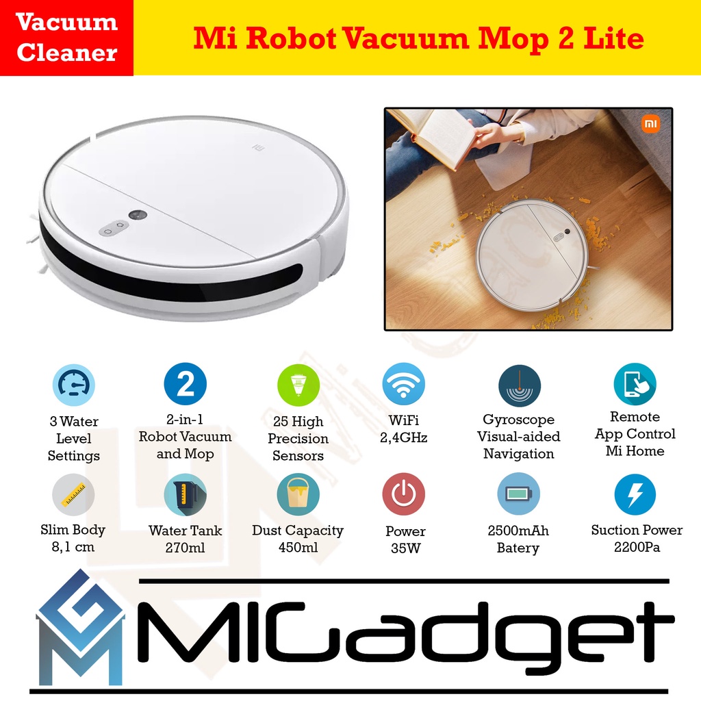 Jual Xiaomi Mi Robot Vacuum Mop 2 Lite Vacuum Cleaner Garansi Resmi ...