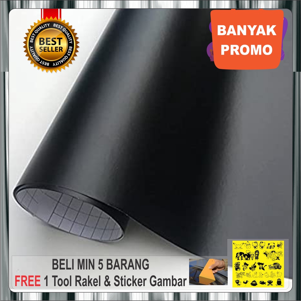 Jual Stiker warna Hitam doff/stiker hitam mate/wallstiker hitam doff