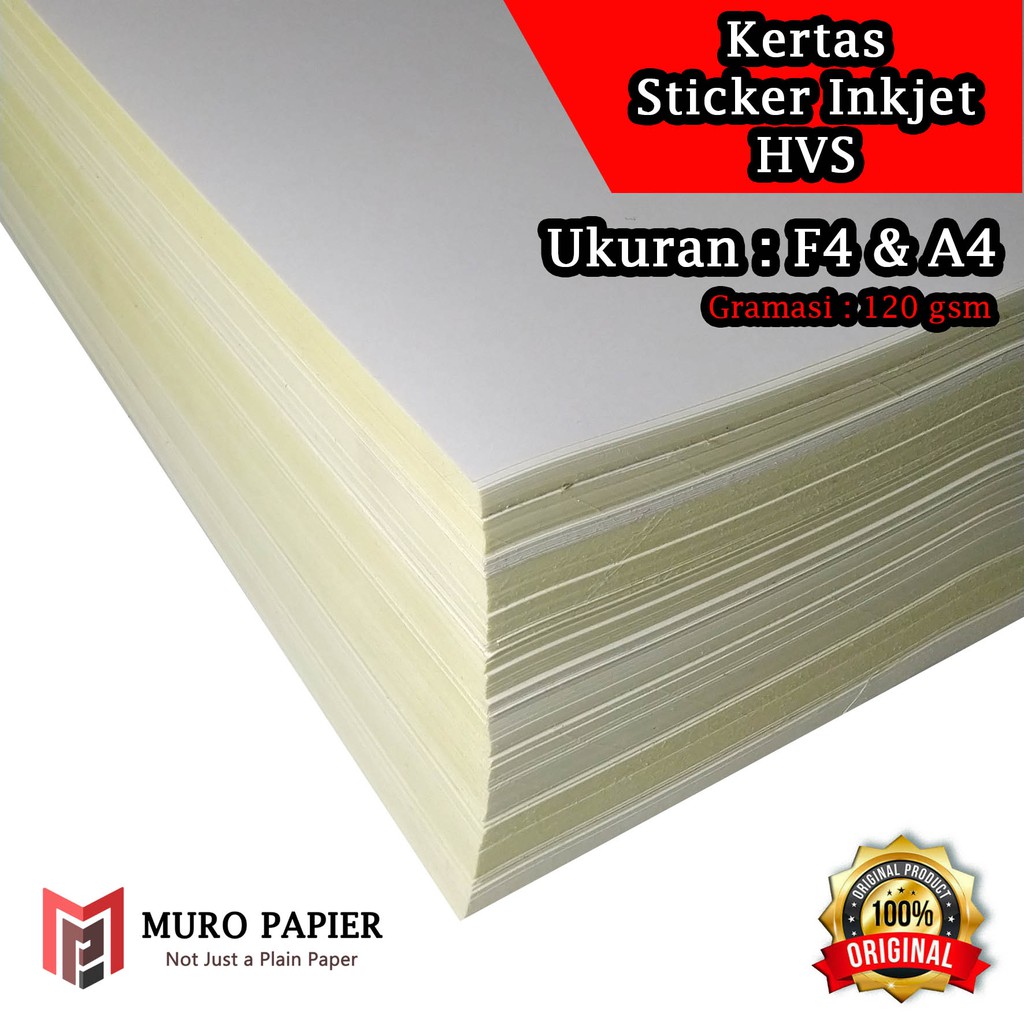 Jual ( PER PAK - ISI 10 ) Kertas Sticker Inkjet HVS 120 gsm F4 A4 - by ...