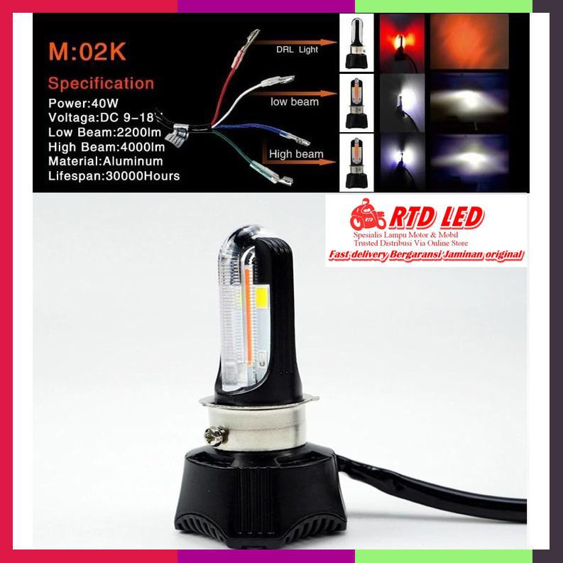 Jual Lampu Led Motor Lampu Motor Headlamp Motor Rtd M02K Drl Biru ...