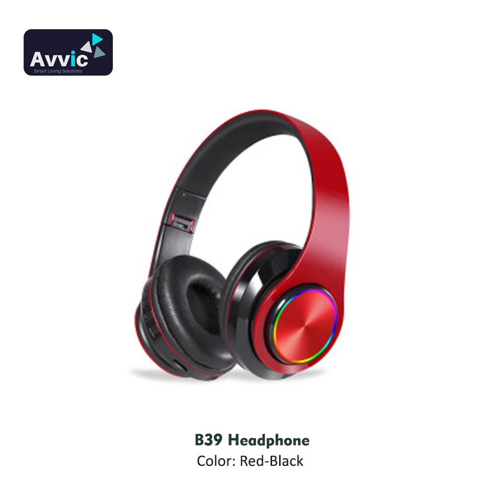 Jual AVVIC B39 Wireless Headset LED Headphone HiFi Bass Music Bluetooth ...