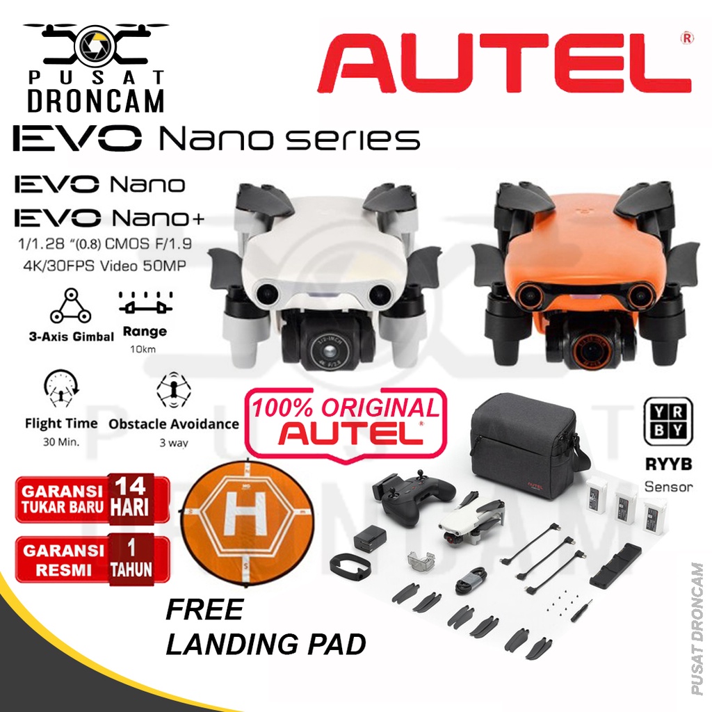 Jual AUTEL EVO NANO/NANO+ STANDARD / PREMIUM 3-AXIS RYYB SENSOR 10KM ...